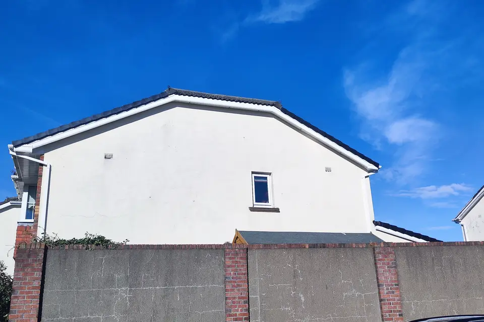 White fascia and soffits on a two-storey house