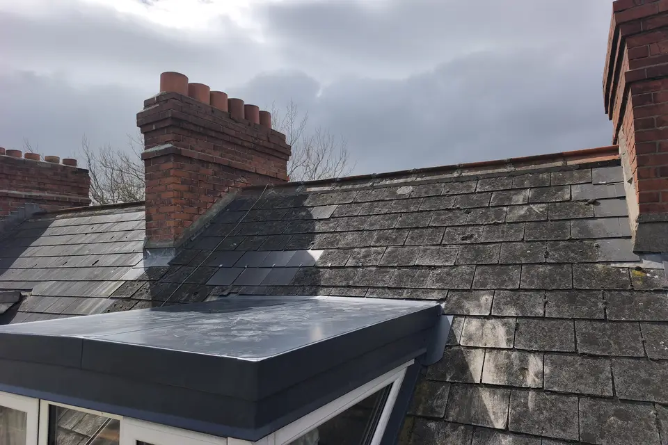 Rear extension flat roof with new edge trims